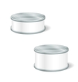 realistic blank tins for canned food preserve vector image