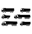 set silhouette of a dump truck vector image