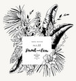 black white greeting card of tropical vector image vector image