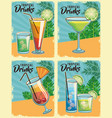 tropical cocktails poster vector image