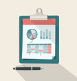 clipboard with financial infographic vector image