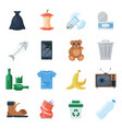 garbage set cartoon vector image vector image