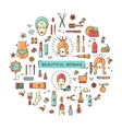 beauty set line icons art beautiful woman vector image vector image