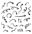 super set hand-drawn arrows graphic design vector image