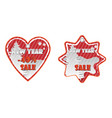 heart and star shape red new year christmas sale vector image vector image