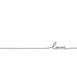 love word - continuous one line with word vector image
