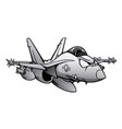 military fighter attack jet airplane cartoon vector image vector image
