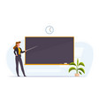 teacher in classroom near chalkboard conduct vector image
