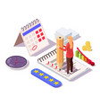 woman marking checklist tasks as completed vector image