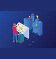 isometric promotional interactive information vector image
