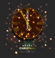 2020 new year shiny gold clock five minutes vector image vector image