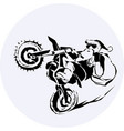 santa claus moto bike ride vector image