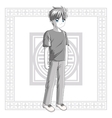 boy anime male manga cartoon icon graphic vector image