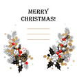christmas background frame made of fir vector image vector image