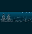 kaohsiung multiple lines skyline and landmarks vector image