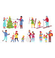 family winter activities enjoying vacations vector image