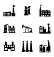 black factory icons set vector image