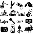 camping icons set vector image vector image