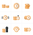 flat icon coins icons set designa vector image