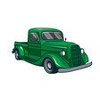 green classic truck car vector image