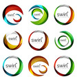 set of swirl circles abstract icons circle vector image vector image