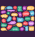 doodle conversation clouds dialogue chat bubbles vector image
