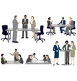 set business people in flat style vector image