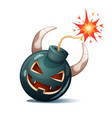 cartoon bomb pumpkin characters halloween vector image vector image