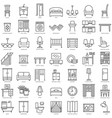 indoor furniture linear icons set vector image