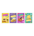 realistic snacks poster set vector image
