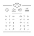 set beach sea bar elements and summer can vector image