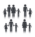 set pictograph family group together vector image