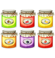 six different jams vector image vector image