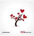 tree with paper leaves and hanging hearts love vector image