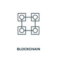 blockchain outline icon monochrome style design vector image