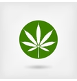 marijuana leaf in green circle logo symbol vector image vector image
