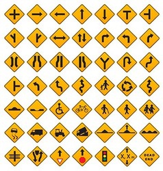 Warning traffic signs set Royalty Free Vector Image