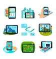 augmented reality icons set vector image vector image