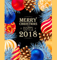 merry christmas greeting postcard vector image vector image