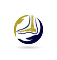 ankle care logo with hand concept vector image vector image