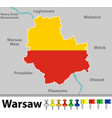map of warsaw poland vector image