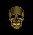 graphic print of stylized golden skull on black vector image