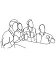 group of sketch men drinking beer hold glasses vector image
