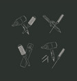 hair styling tools and accessories compositions vector image vector image