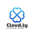 logo cloud gradient line art style vector image