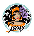 modern beautiful gypsy woman logo vector image