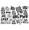 typography slogan girl power text decorative vector image vector image