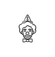 face of clown hand drawn sketch icon vector image