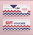 gift voucher american flag background vector image vector image
