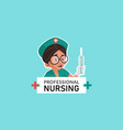 professional nursing mascot logo vector image